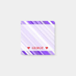 [ Thumbnail: Purple and White Striped Pattern & Custom Name Notes ]