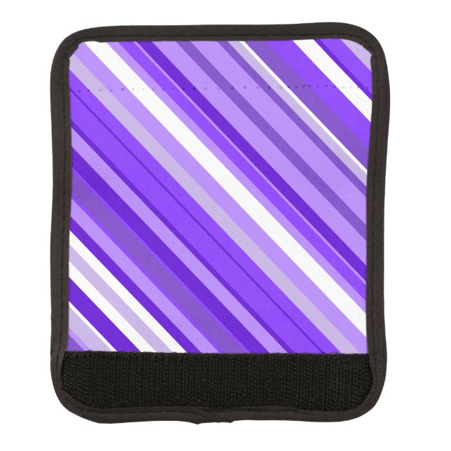 Purple and White Striped Pattern Luggage Handle Wrap (Front)