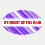 [ Thumbnail: Purple and White Striped Pattern Sticker ]