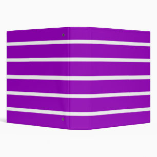 Purple and White Stripes Design 3 Ring Binder