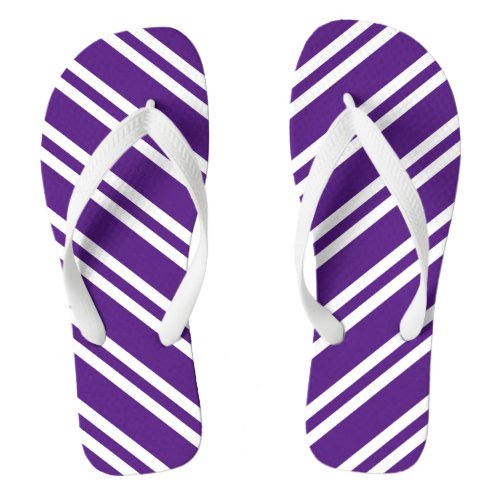 Purple and White Stripes Flip Flops