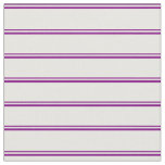 [ Thumbnail: Purple and White Stripes/Lines Pattern Fabric ]