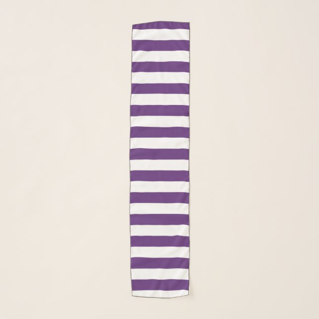 Purple and White Stripes Scarf (Front)