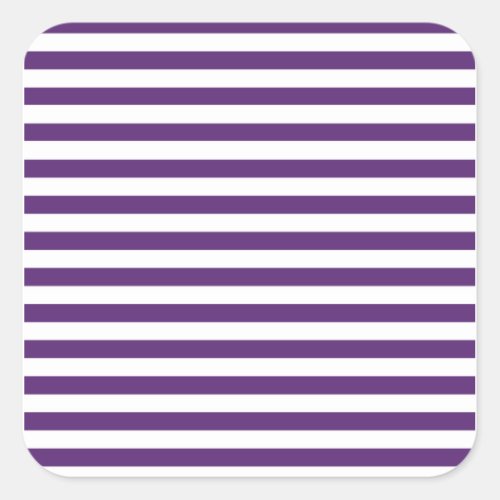 Purple and White Stripes Square Sticker