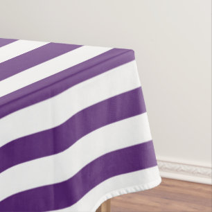 Purple and White Stripes Tablecloth