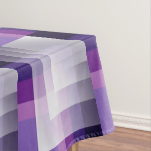 Purple and white tablecloth