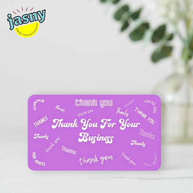 Purple and White Thankyou/ Business Card (Creator Uploaded)