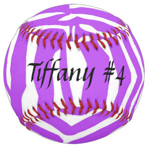 Purple and White Tiger Stripes Softball