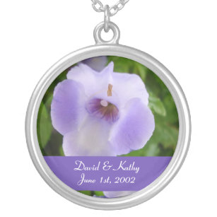 Purple and White Torenias Flower Necklace