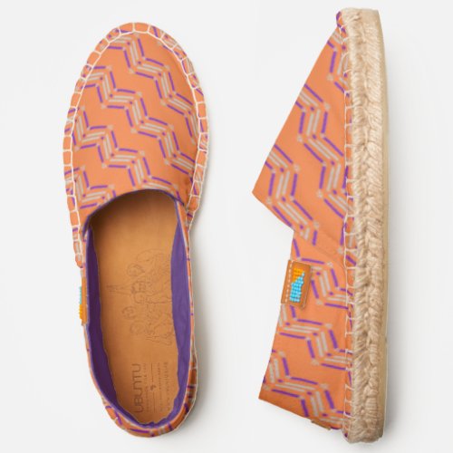 Purple and White Tribal Chevron Pattern Espadrilles