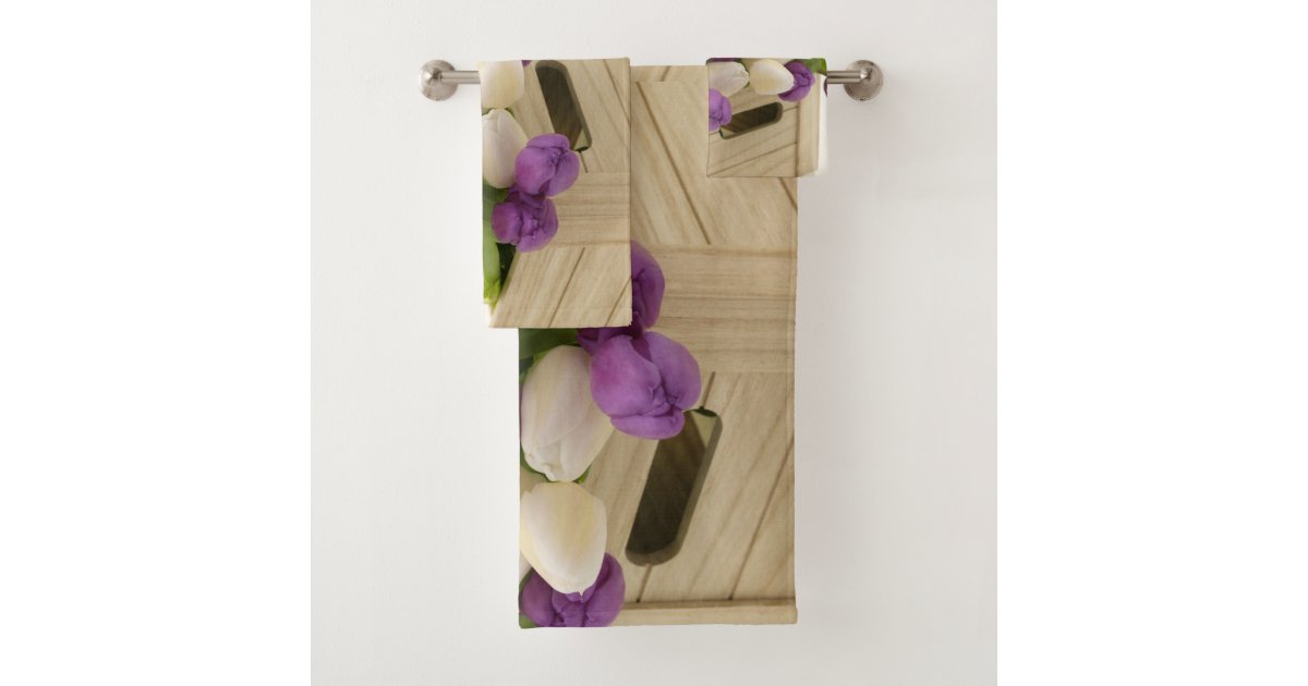 Purple and White Tulips Bath Towels Zazzle