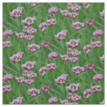 Purple and White Tulips Fabric