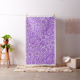 Purple and white vintage paisley pattern fabric