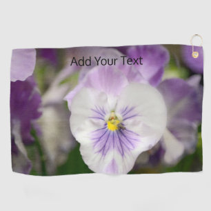 Purple and White Violas by Shirley Taylor Golf Towel