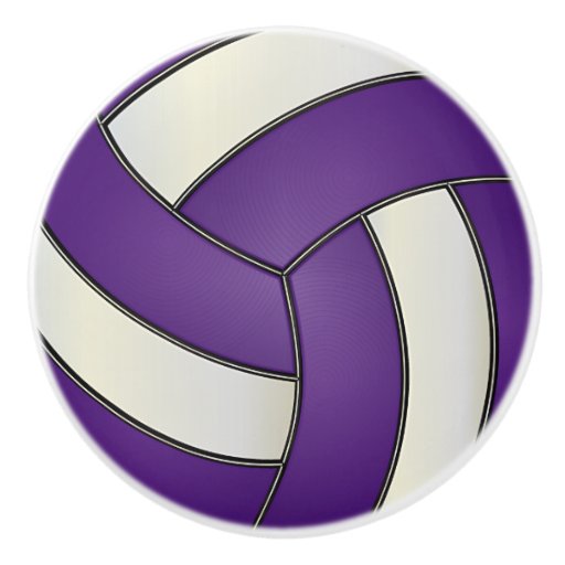 Purple and White Volleyball Ceramic Knob | Zazzle