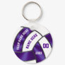 Purple and White Volleyball Gift Ideas for Players Keychain