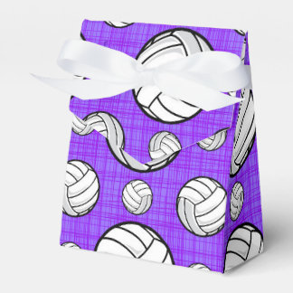 Purple and White Volleyball Pattern Favor Boxes