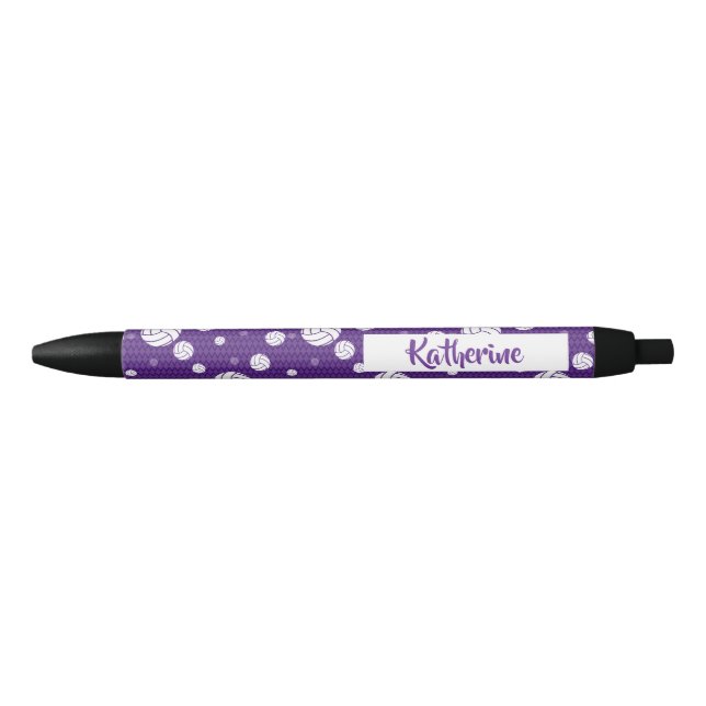 Purple and White Volleyball Pattern Pen (Front)