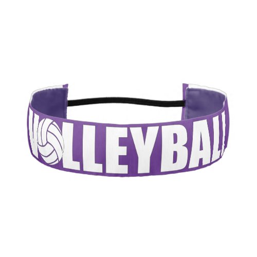Purple and White Volleyball Player  Team Practice Athletic Headband