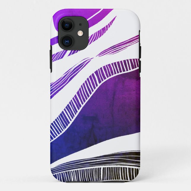 Purple and White Wave iPhone / iPad case (Back)