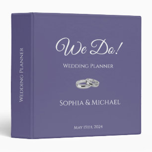 Purple and White-We Do-Wedding-Planner 3 Ring Binder