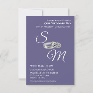 Purple and White-Wedding- Invitation