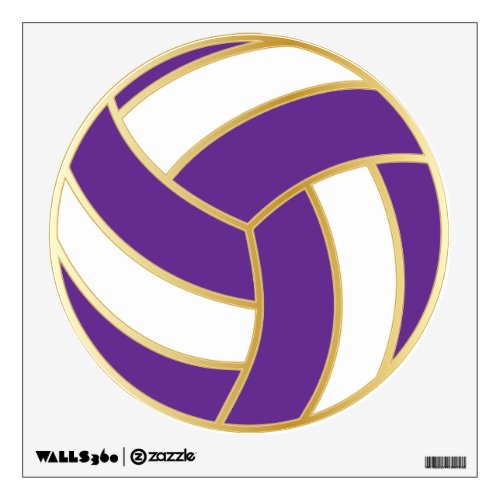 Purple and White with Gold Trim _ Volleyball Wall Decal