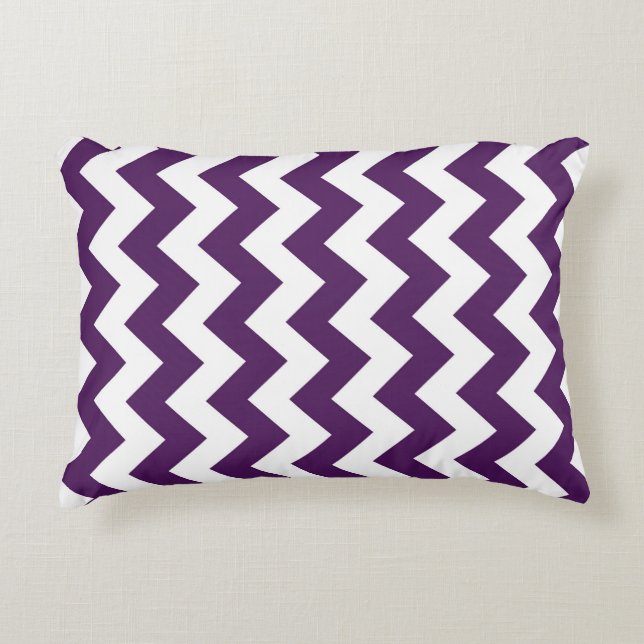Purple and White Zigzag Accent Pillow (Front)