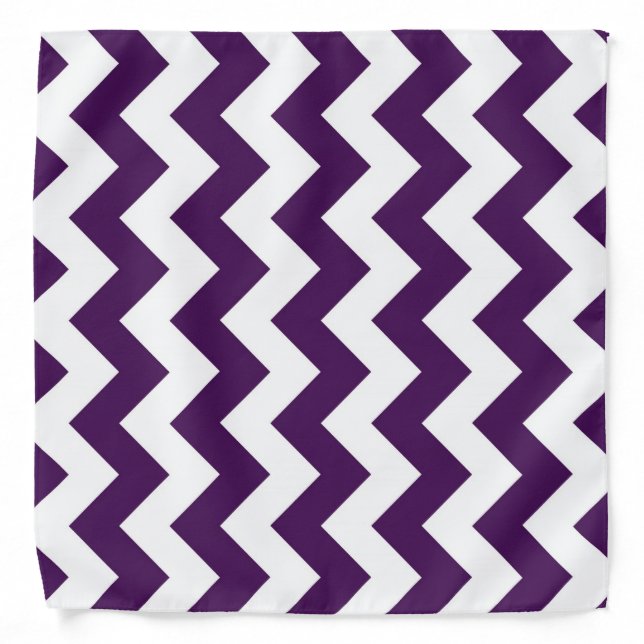 Purple and White Zigzag Bandana (Front)