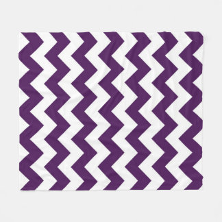 Purple and White Zigzag Fleece Blanket