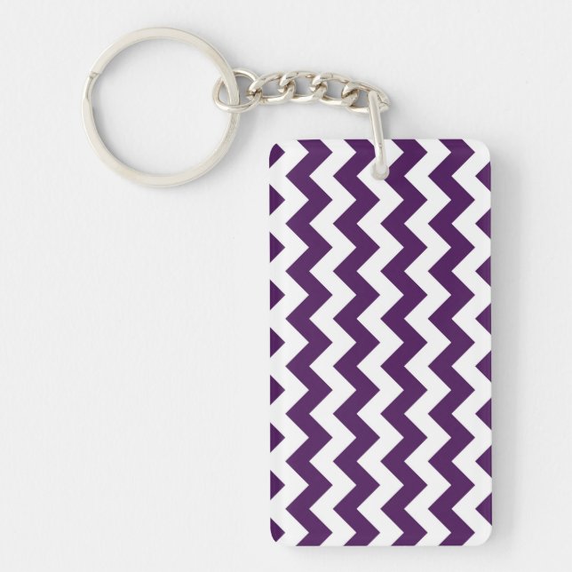 Purple and White Zigzag Keychain (Front)