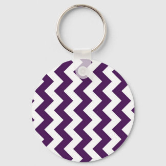 Purple and White Zigzag Keychain