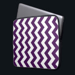 Purple and White Zigzag Laptop Sleeve<br><div class="desc">Alternating rows of purple and white zigzags make up this bold geometric pattern. The dark purple and white design was created from scratch. 

 Digitally created image. 
 Copyright ©2013 Claire E. Skinner,  All rights reserved.</div>