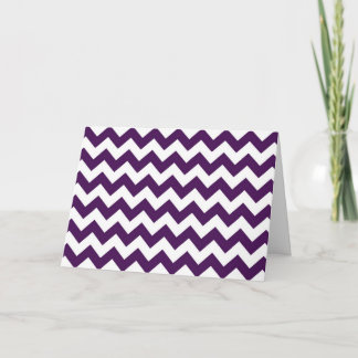Purple and White Zigzag Letterpress Thank You Card