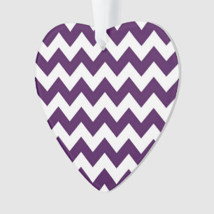 Purple and White Zigzag Ornament