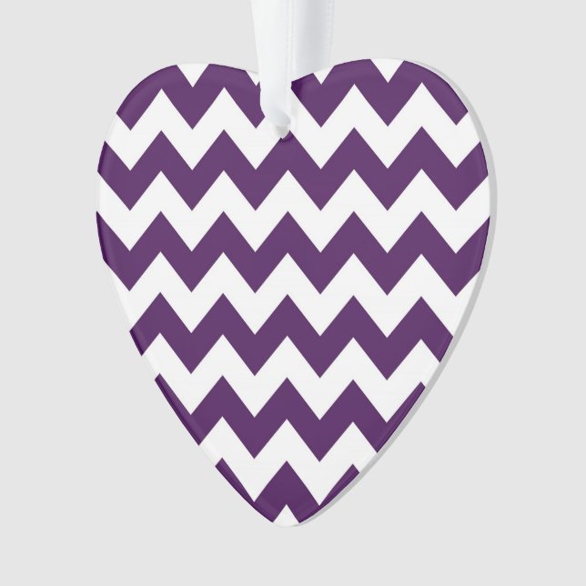 Purple and White Zigzag Ornament (Front)