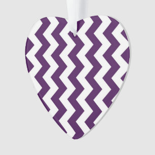 Purple and White Zigzag Ornament