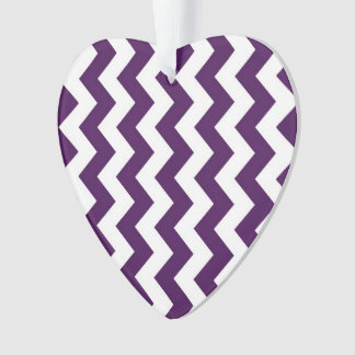 Purple and White Zigzag Ornament