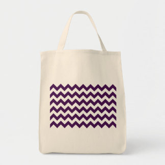 Purple and White Zigzag Tote Bag