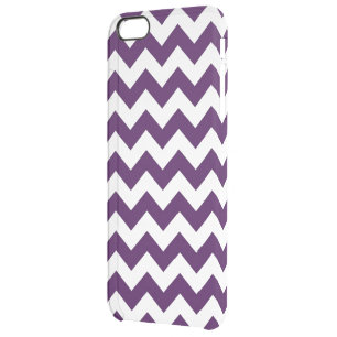 Purple and White Zigzag Clear iPhone 6 Plus Case