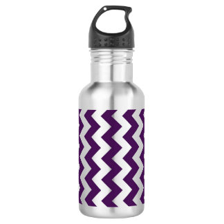 Purple and White Zigzag Water Bottle