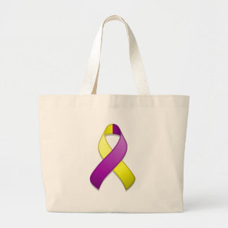 Purple and Yellow Awareness Ribbon Bag
