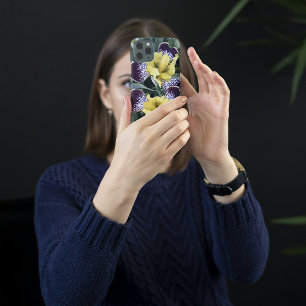 Purple and Yellow Beardless Irises Floral iPhone 16 Case