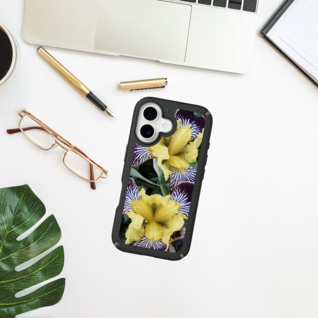 Purple and Yellow Beardless Irises Floral Speck iPhone Case (In Situ)