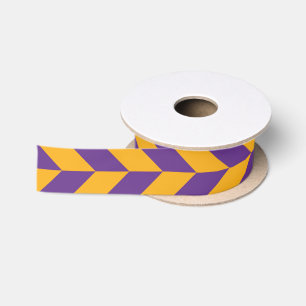 Purple and Yellow Chevron Zigzag Satin Ribbon