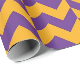 Purple and Yellow Chevron Zigzag Wrapping Paper