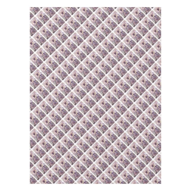 PURPLE AND YELLOW DAHLIAS TABLECLOTH (Front)