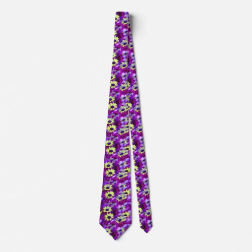 Purple and Yellow Daisy Tie