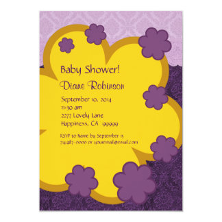 Purple And Yellow Baby Shower Invitations 4