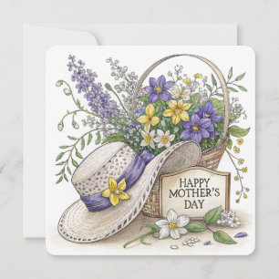 Purple and Yellow Flowers Mothers Day Card